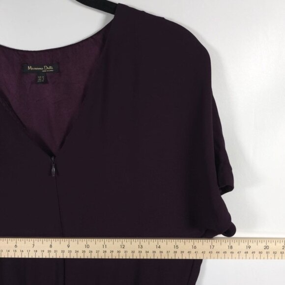 Massimo Dutti Women’s Romper Overall Jumpsuit Purple Plum Pockets Viscose Size 4 - Picture 8 of 13